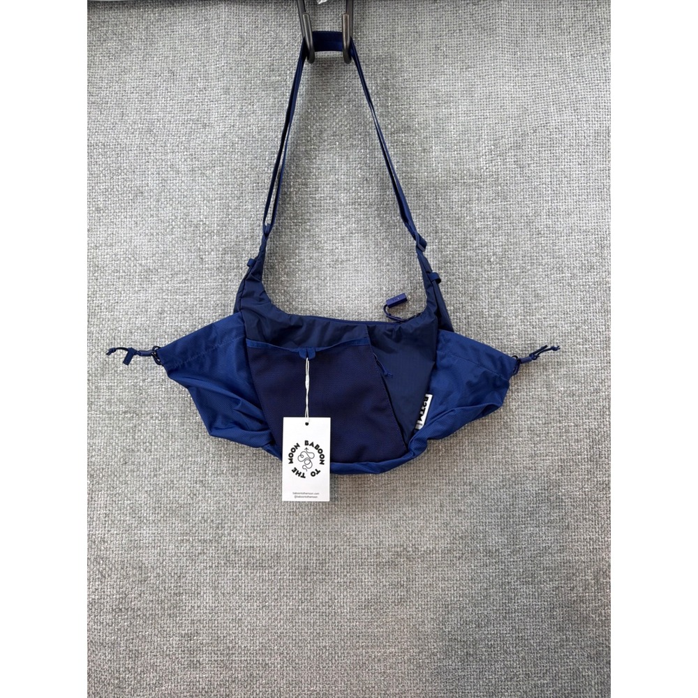 Baboon To The Moon Crescent Crossbody Bag Unisex OS Navy Blue New Ripstop Nylon
